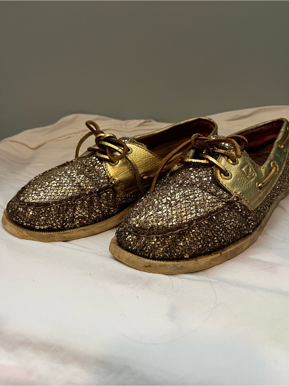 ✨ Sperry Top-Sider Gold Glitter Authentic Original Boat Shoes ✨ - Picture 2 of 7
